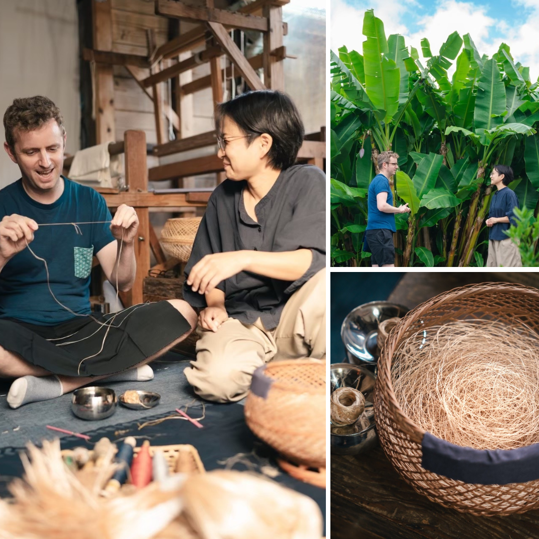 芭蕉布作家に学ぶ苧績み（糸作り） - 喜如嘉翔学校